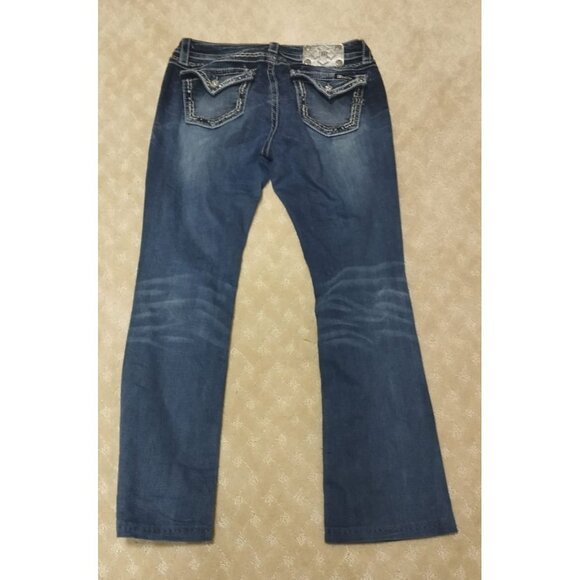 Miss Me Jeans Women's 30x34 Signature Boot Cut MP7736S Dark Wash Flap Pocket - Picture 4 of 6